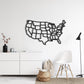 States of America Map Metal Wall Art - MAIA HOMES