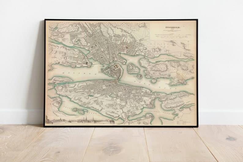 Stockholm Map Print| Fine Art Prints - MAIA HOMES