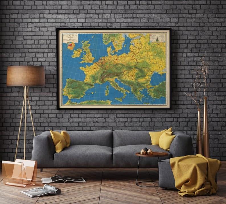 Strategy Map of Europe 1940| Europe Large Map Wall Print