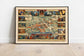 Stratford Vintage Map Poster| England Old Map Wall Prints - MAIA HOMES