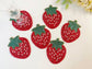 Strawberry Beaded Coasters - Set of 6 - MAIA HOMES