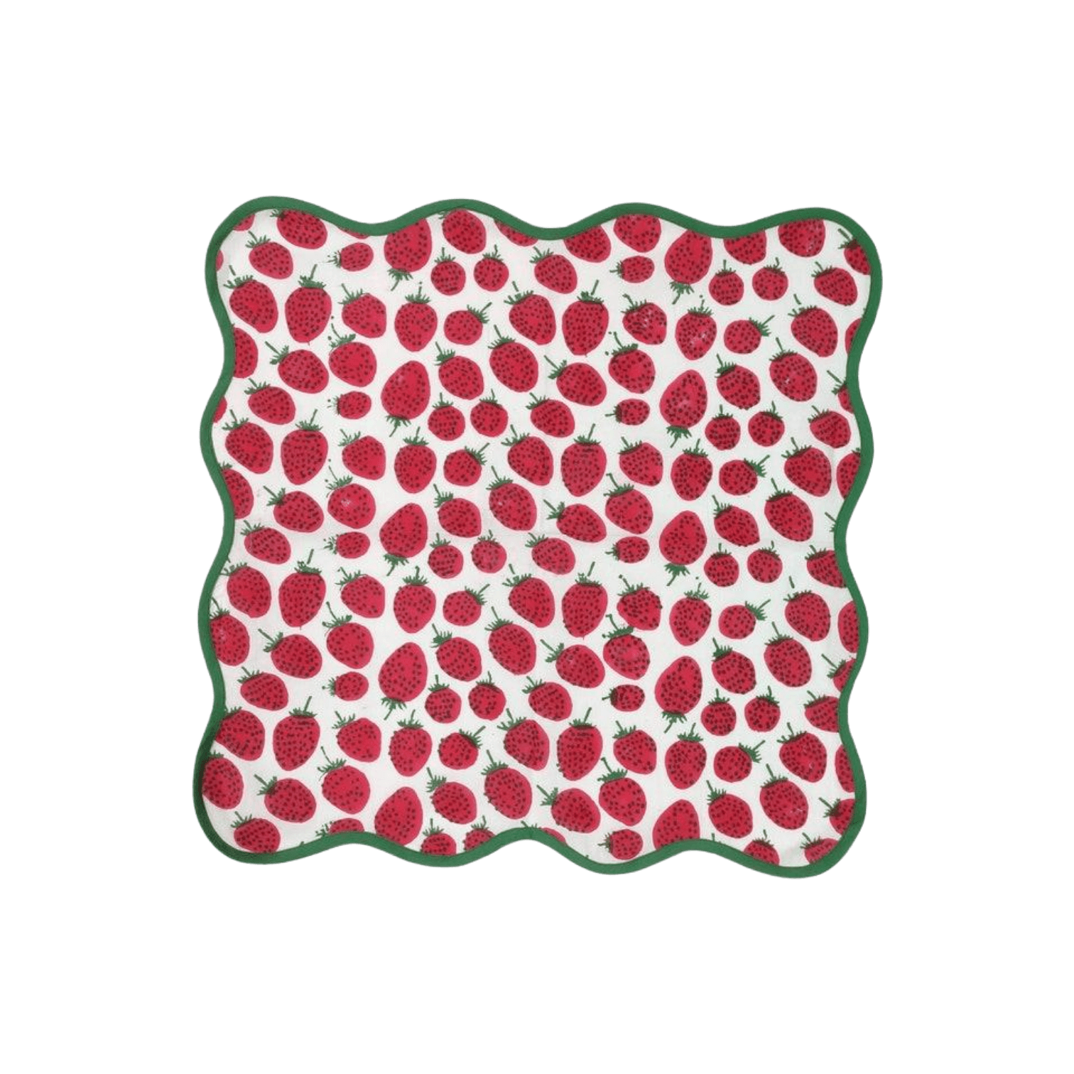 Strawberry Hand Block Printed Cotton Napkins