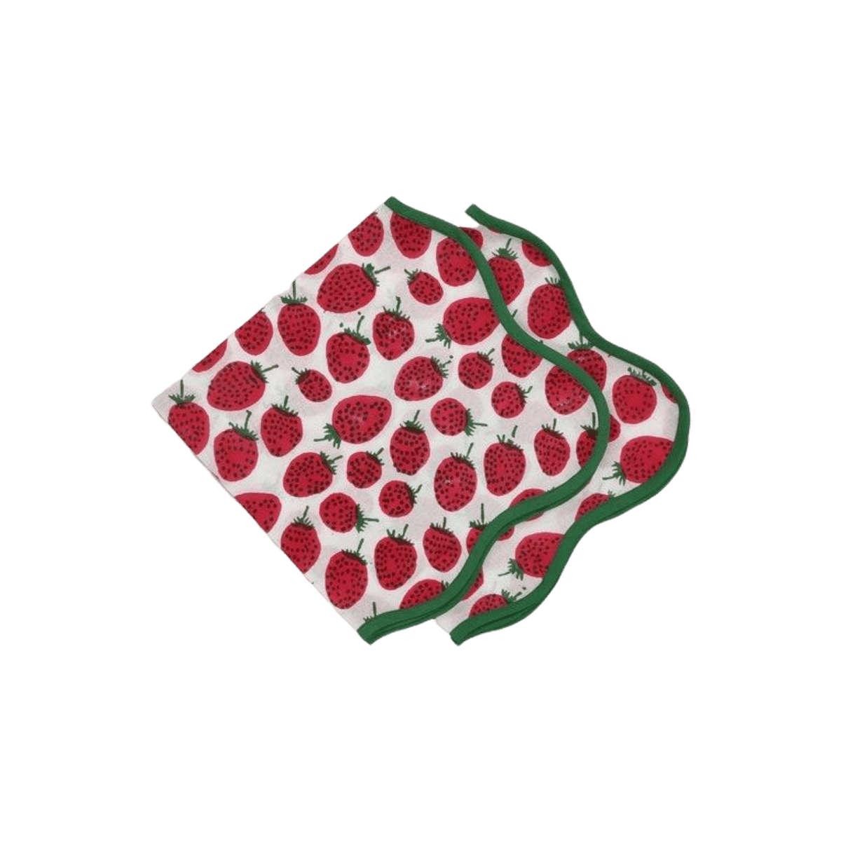 Strawberry Hand Block Printed Cotton Napkins