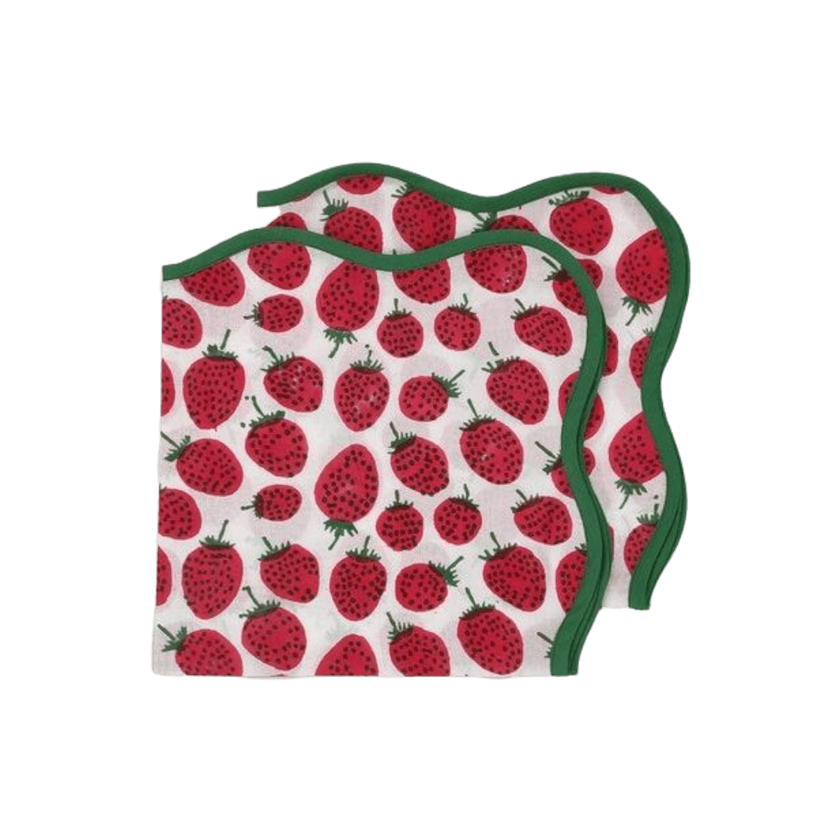 Strawberry Hand Block Printed Cotton Napkins