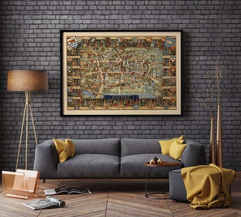 Street Map of Oxford| England Maps Wall Art