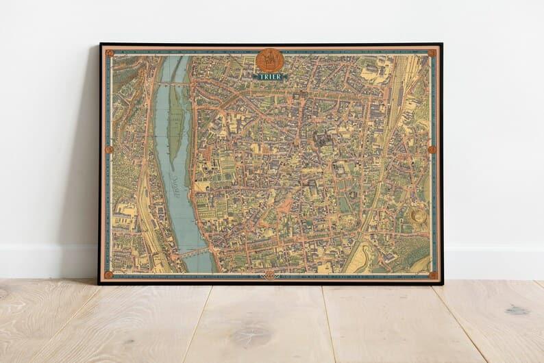 Street Map of Trier| Germany Maps Wall Art - MAIA HOMES