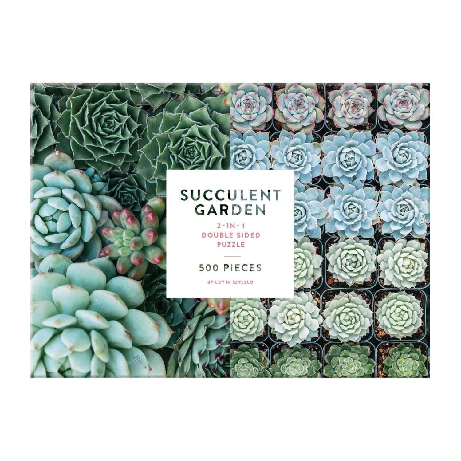 Succulent Garden Double-Sided 500 Piece Jigsaw Puzzle