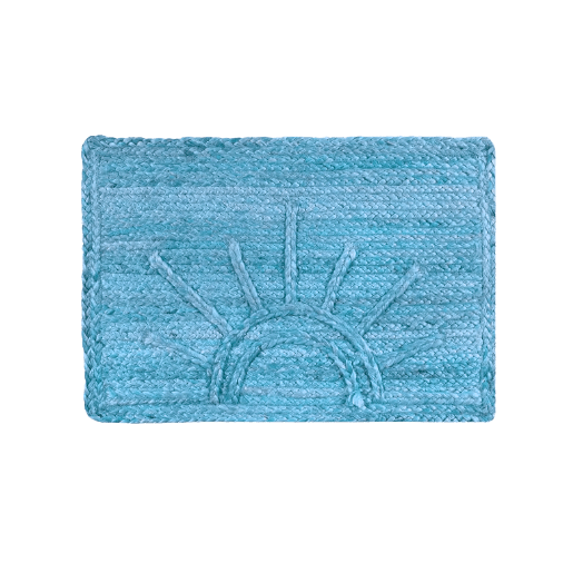 Sunburst Accent Jute Rug - Blue