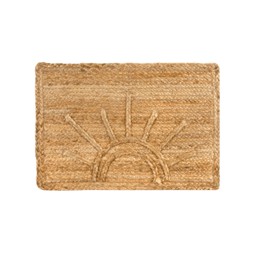 Sunburst Accent Jute Rug - Natural