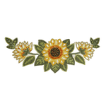 Sunflower and Leaves Beaded Table Runner