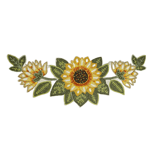 Sunflower and Leaves Beaded Table Runner - MAIA HOMES