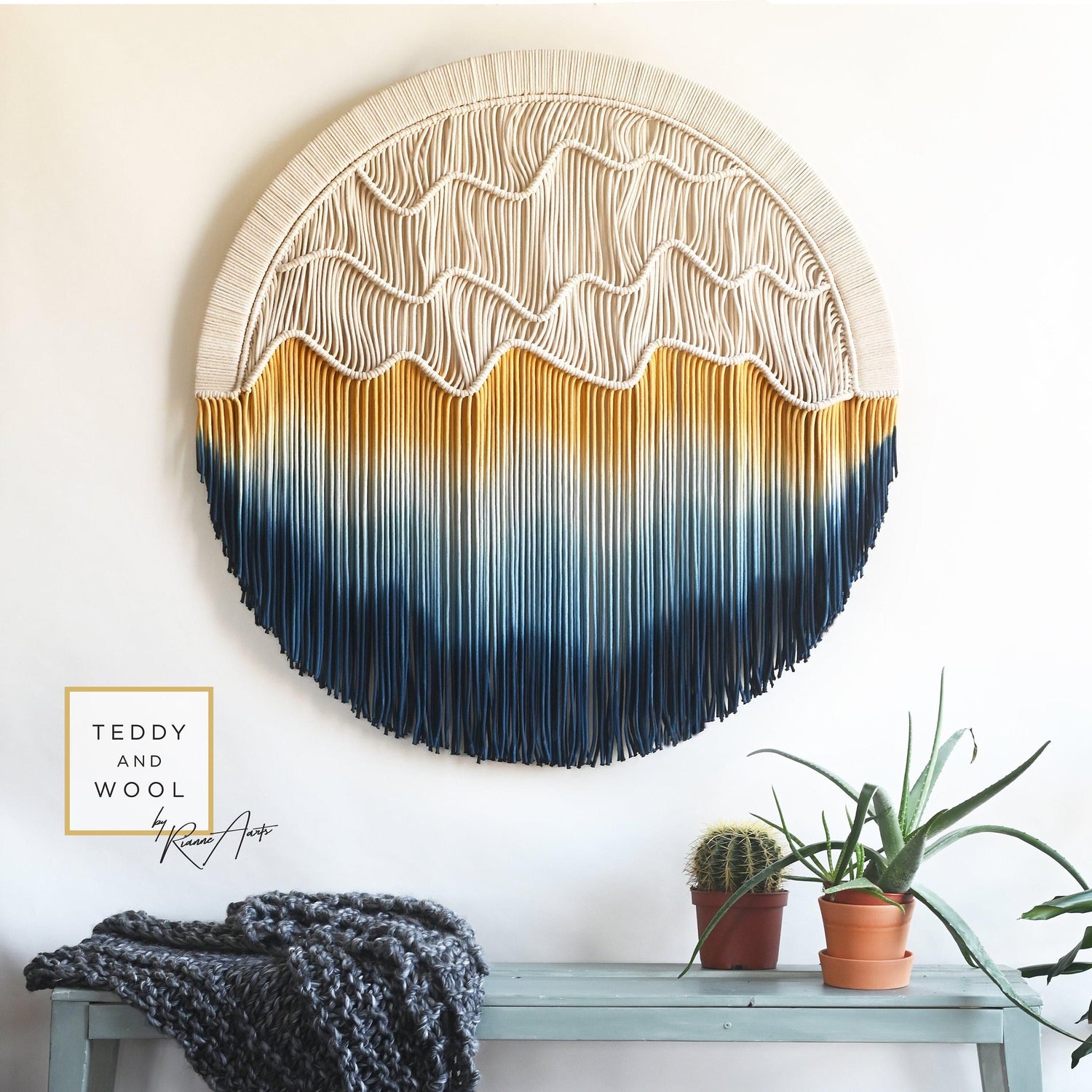 Sunset Round Large Circular Wall Hanging 4XL: Ø 50"