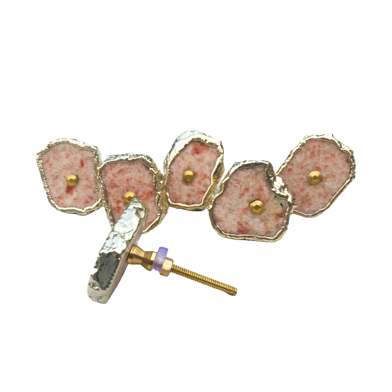 Sunstone Agate Cabinet Door Pull Handle - Set of 6