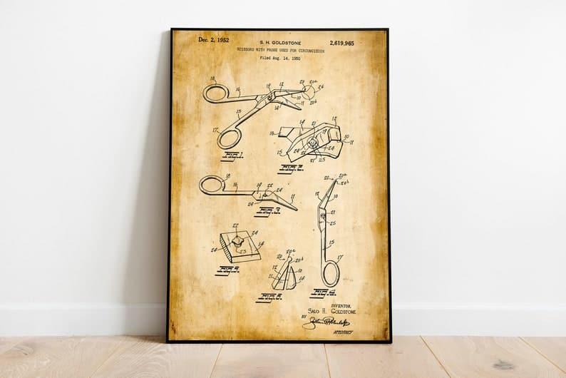 Surgical Scissors Patent Print| Framed Art Print - MAIA HOMES