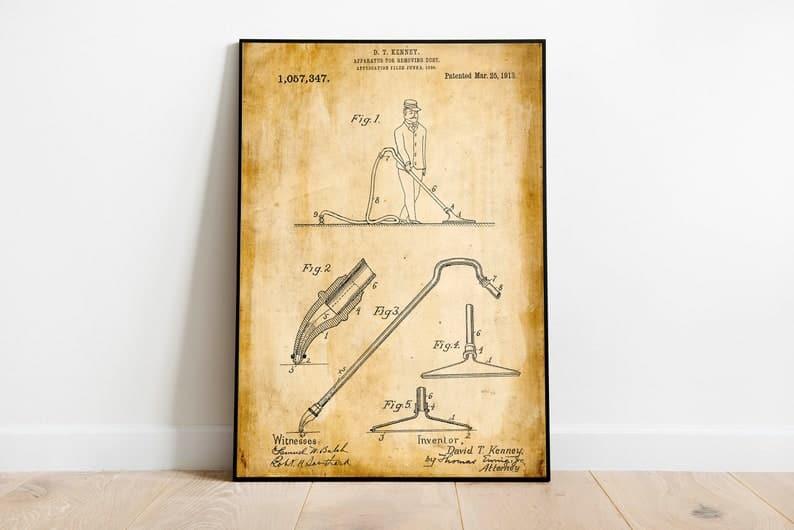 Sweeper Patent Print| Framed Art Print - MAIA HOMES