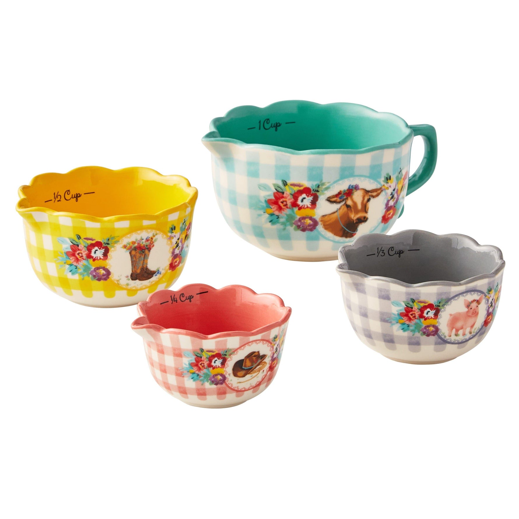 Sweet Romance Blossoms 4-Piece Ceramic Measuring Bowl Set Default Title