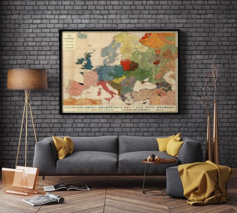 Swiss Ethnographic Map of Europe in 1918| Ethnographic Map - MAIA HOMES