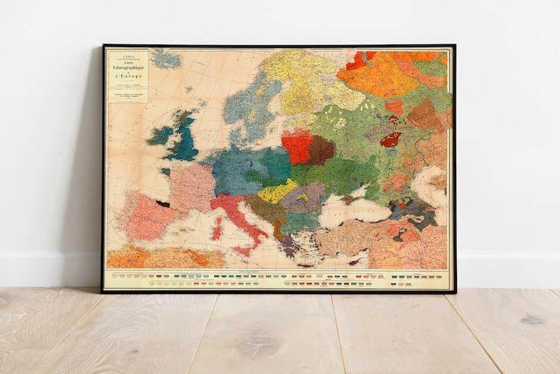 Swiss Ethnographic Map of Europe in 1918| Ethnographic Map - MAIA HOMES