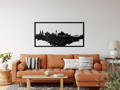 Sydney Skyline Metal Wall Art Black