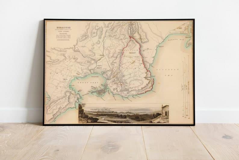 Syracuse Map Print| Fine Art Prints - MAIA HOMES