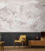 Taupe Mauve Abstract Floral Wallpaper Mural