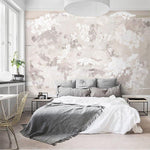 Taupe Mauve Abstract Floral Wallpaper Mural