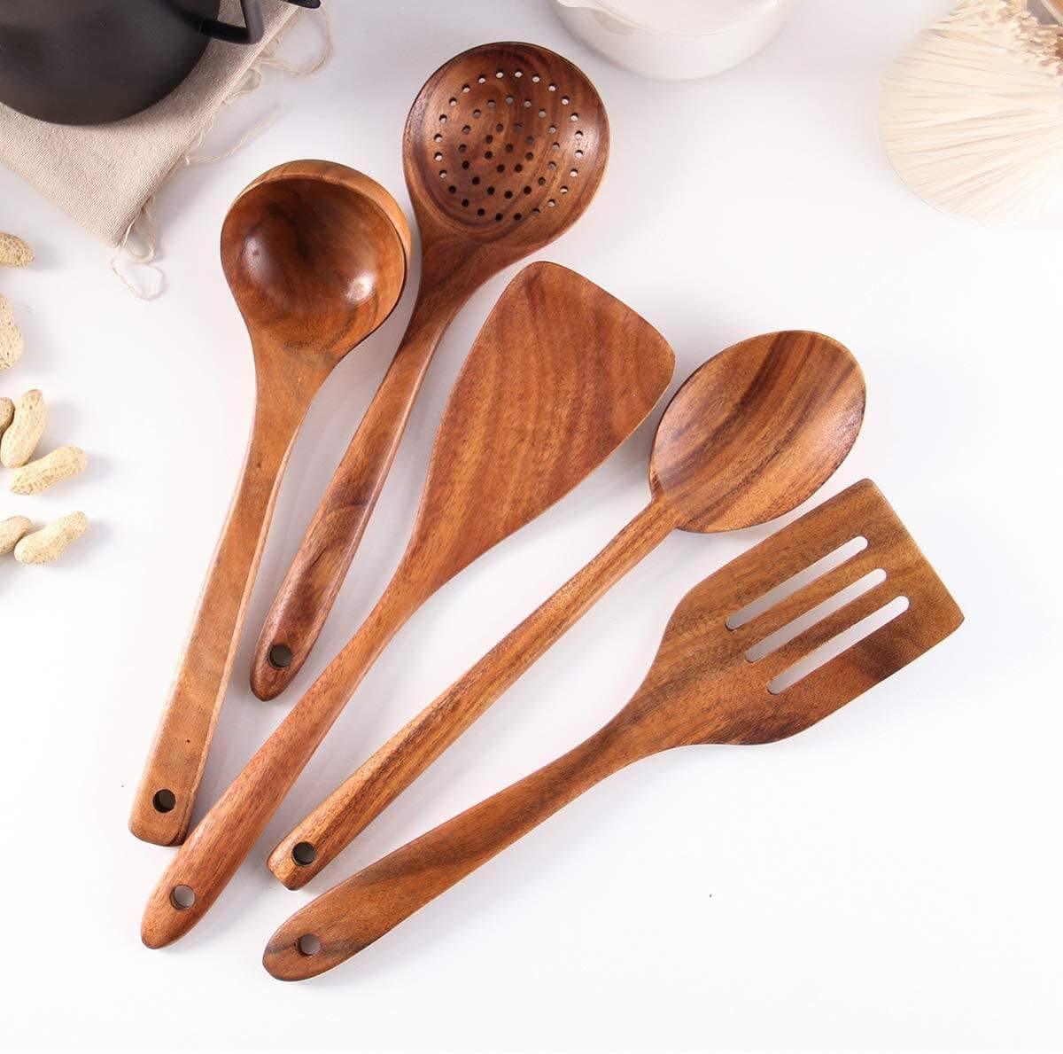 Teak Wood Utensil Set of 5