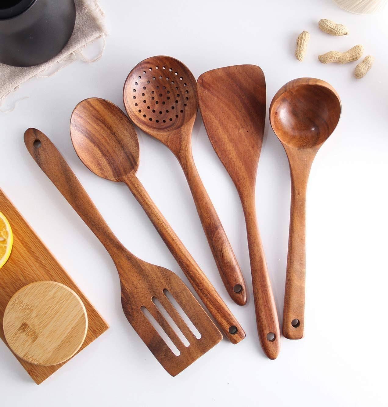 Teak Wood Utensil Set of 5