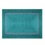 Teal and Gray Braided Jute Rug