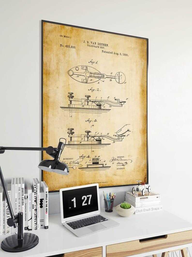 Telegraph Patent Print| Framed Art Print