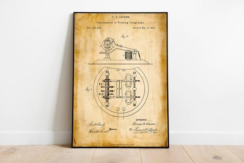 Telegraph Patent Print| Framed Art Print - MAIA HOMES