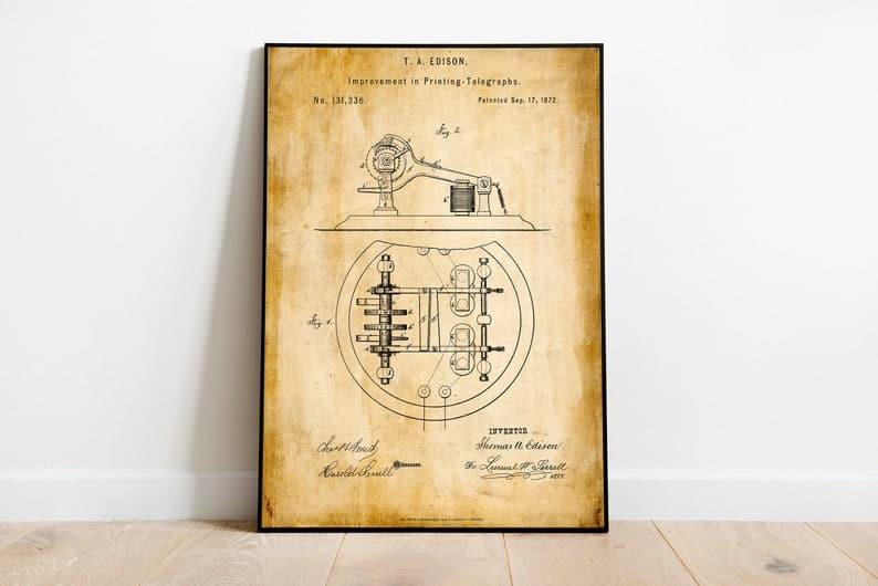 Telegraph Patent Print| Framed Art Print