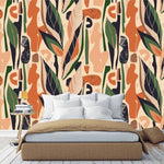 Terracotta Beige and Orange Abstract Wallpaper