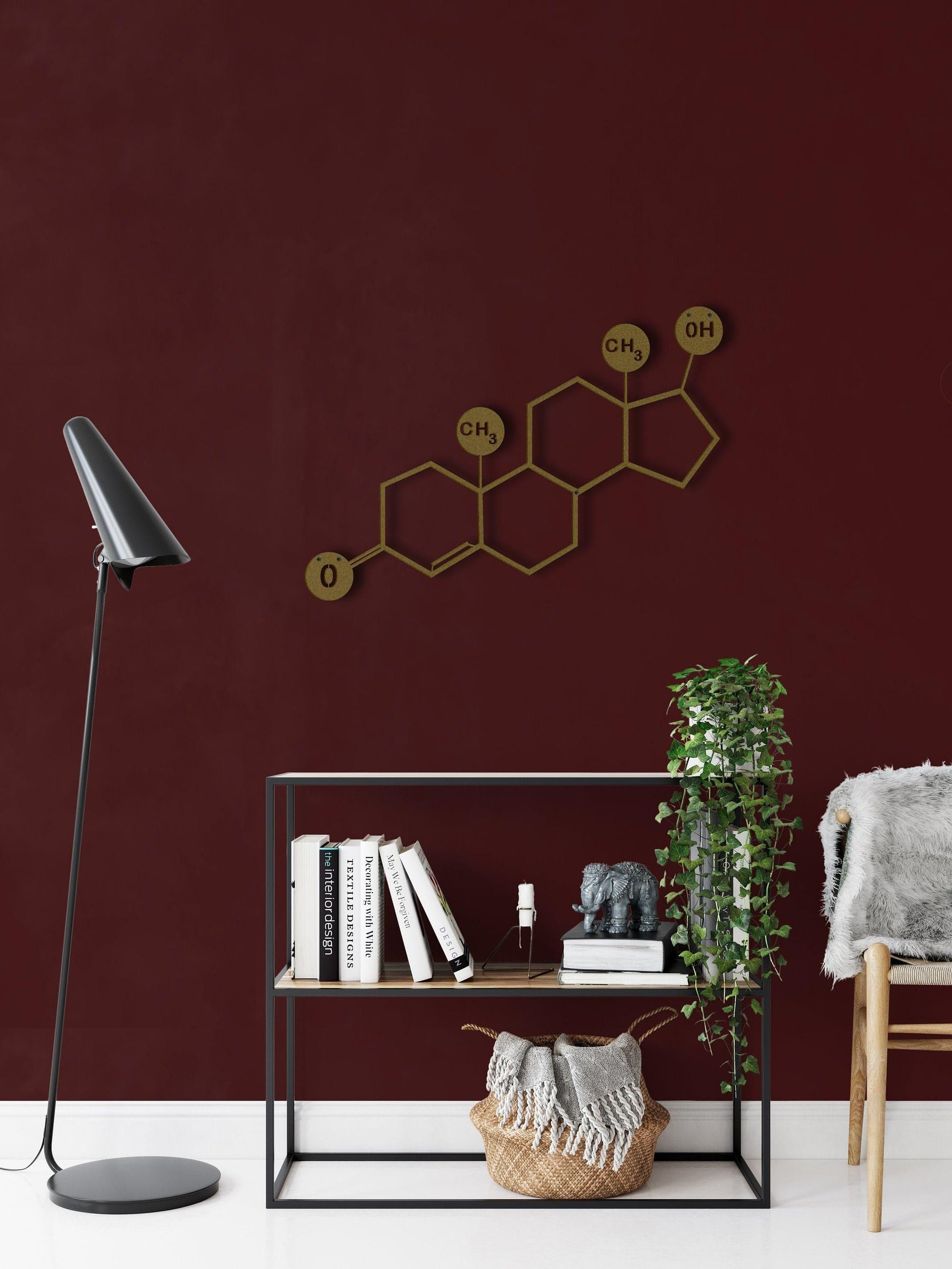 Testosterone Molecule Metal Wall Art