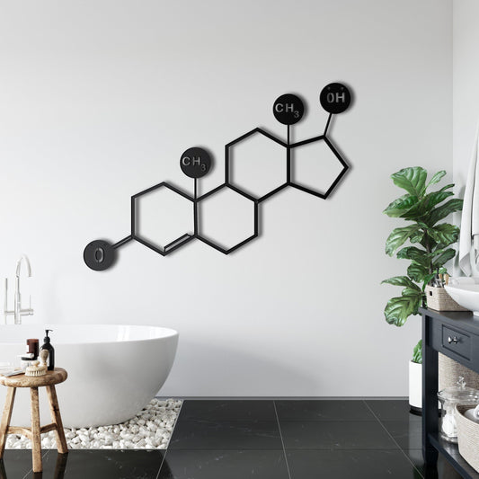 Testosterone Molecule Metal Wall Art - MAIA HOMES