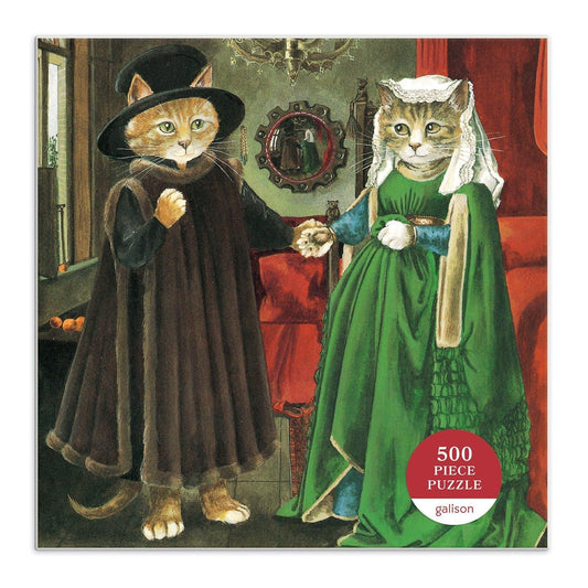 The Arnolfini Marriage Meowsterpiece of Western Art 500 Piece Jigsaw Puzzle - MAIA HOMES