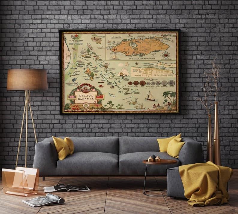 The Bahamas Map Print| Art History