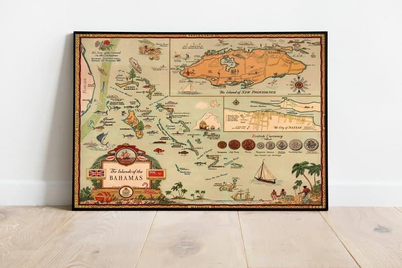 The Bahamas Map Print| Art History - MAIA HOMES