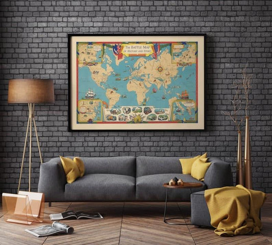 The Battle Map of the World History| Poster Print