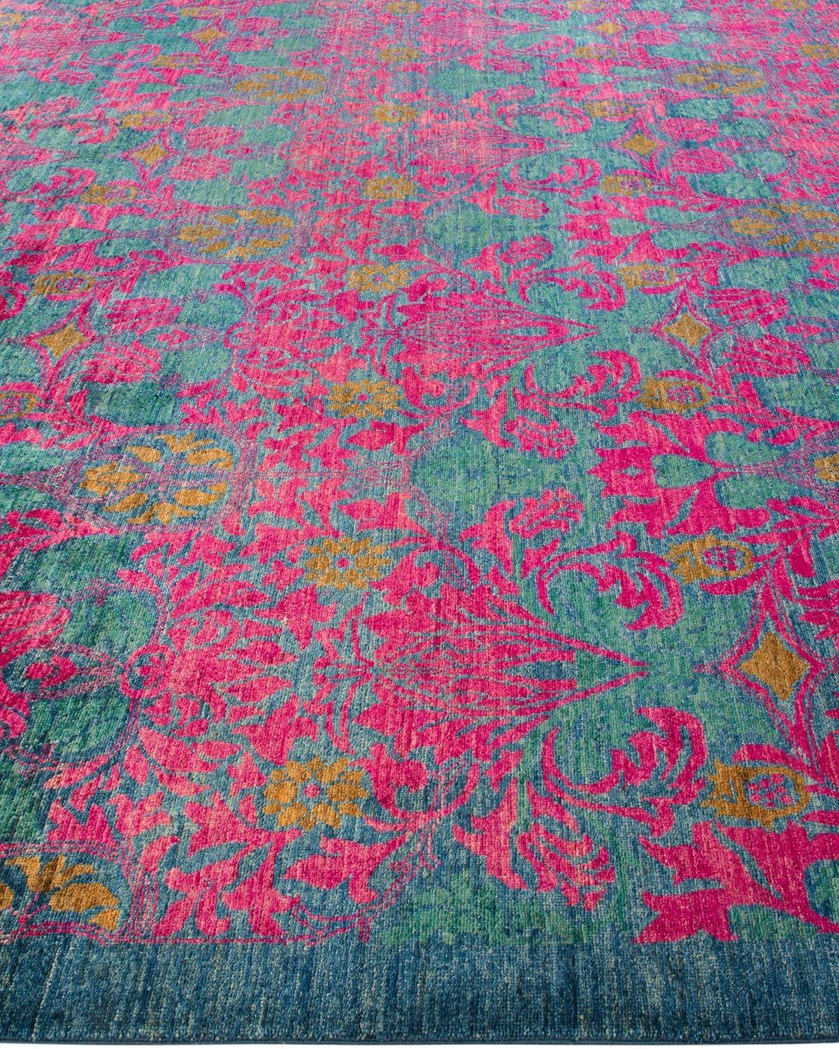 The Brightest Pink Sakada Hand Spun Wool Hand Knotted Area Rug