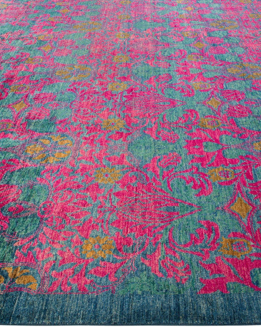 The Brightest Pink Sakada Hand Spun Wool Hand Knotted Area Rug - MAIA HOMES