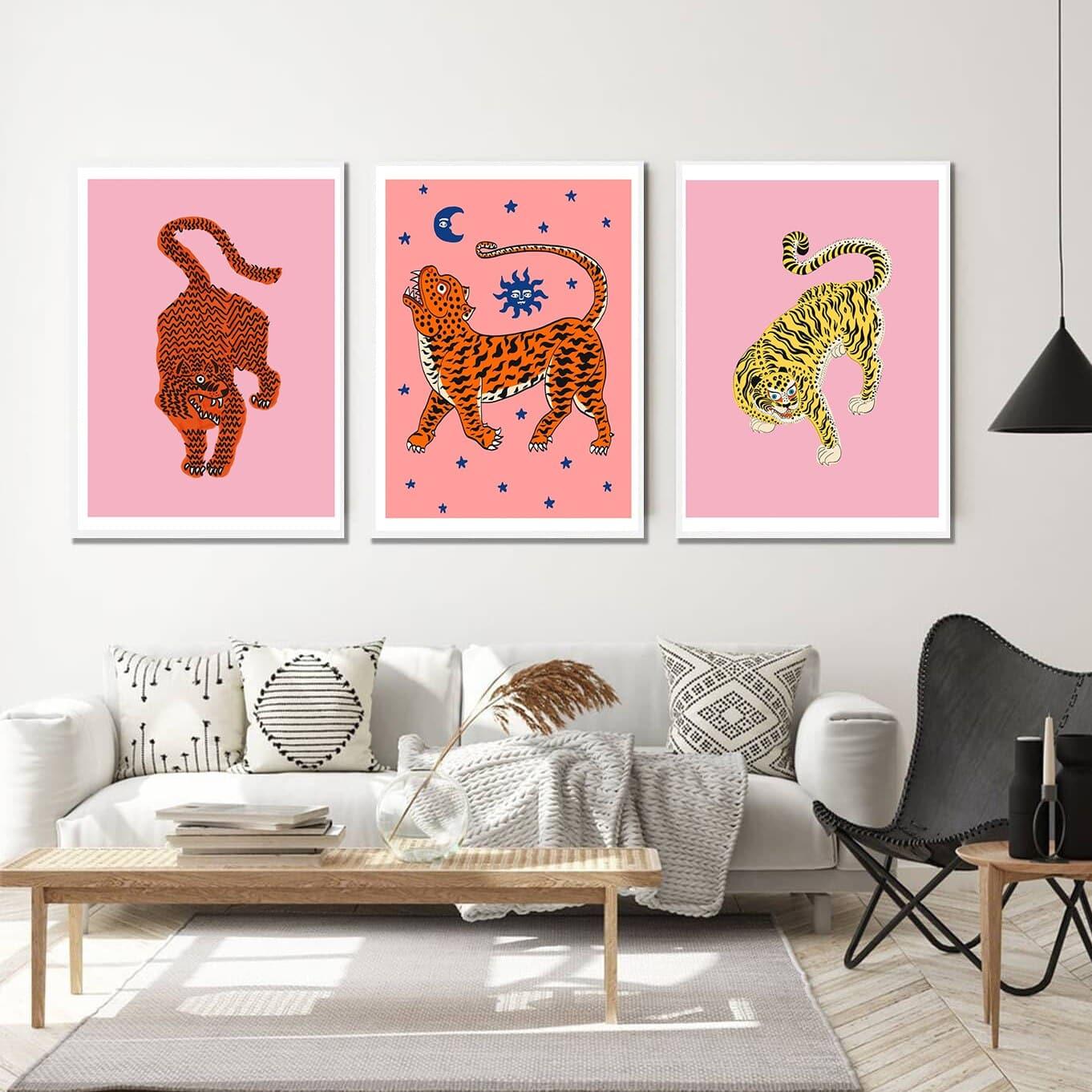 The Charming Wild Cats Wall Canvas Print