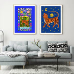 The Charming Wild Cats Wall Canvas Print