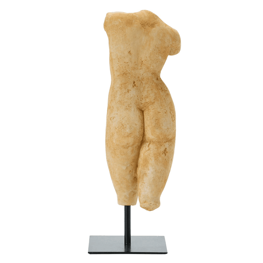 The Old Day Plastered Female Body Figurine on Metal Stand - MAIA HOMES