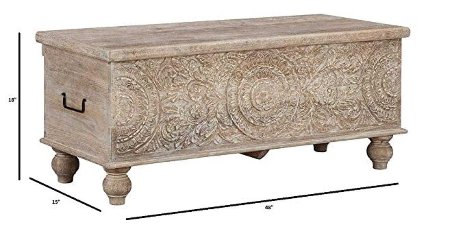 The Queen's Hand Carved Solid Wood Chest - MAIA HOMES