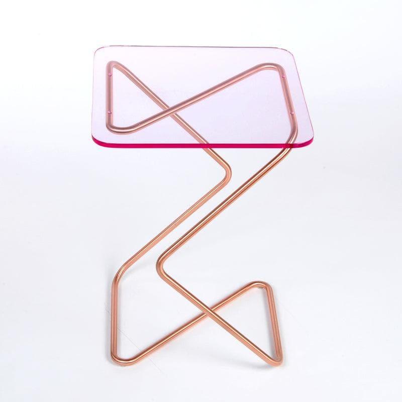 The Square Crystal Table | Award-winning Design Light Pink Copper