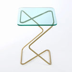 The Square Crystal Table | Award-winning Design Mint Green Brass