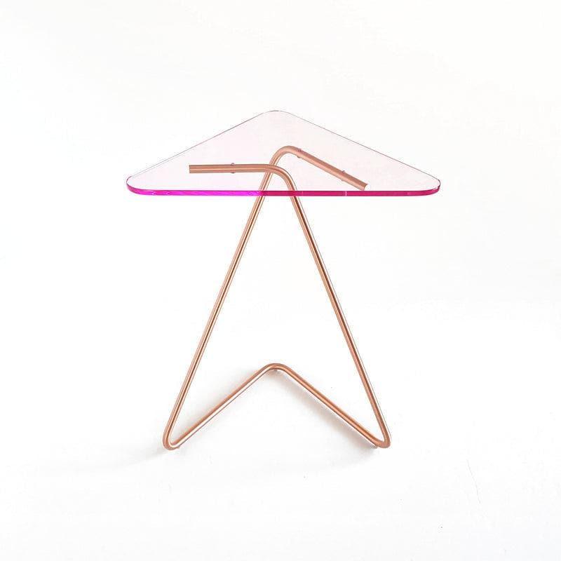 The Triangle Crystal Table | Award-winning Design Light Pink Copper