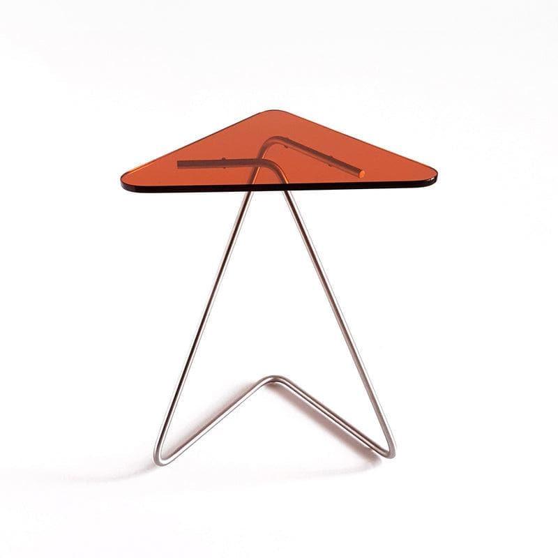 The Triangle Crystal Table | Award-winning Design Burnt Orange Stainless