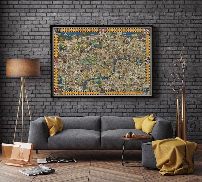 The Wonderground Map of London 1914| Canvas Print Wall Art